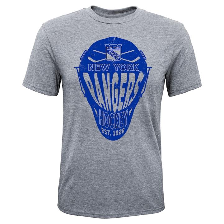 Boys 8-20 New York Rangers Helmet Goals Tee, Size: L 14-16, Grey