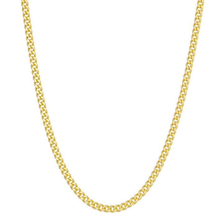 14k Gold Over Silver Curb Chain Necklace - 24 In, Women's, Size: 24, Yellow