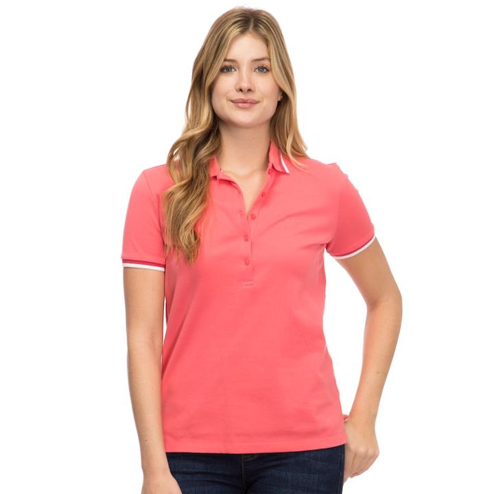 Women's Izod Slim Fit Pique Polo, Size: Large, Orange