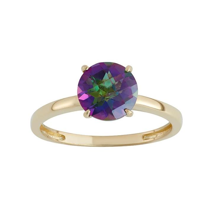 Mystic Topaz 10k Gold Ring, Women's, Size: 6, Green