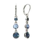 Napier Silver Tone Simulated Crystal Linear Drop Earrings, Women's, Blue