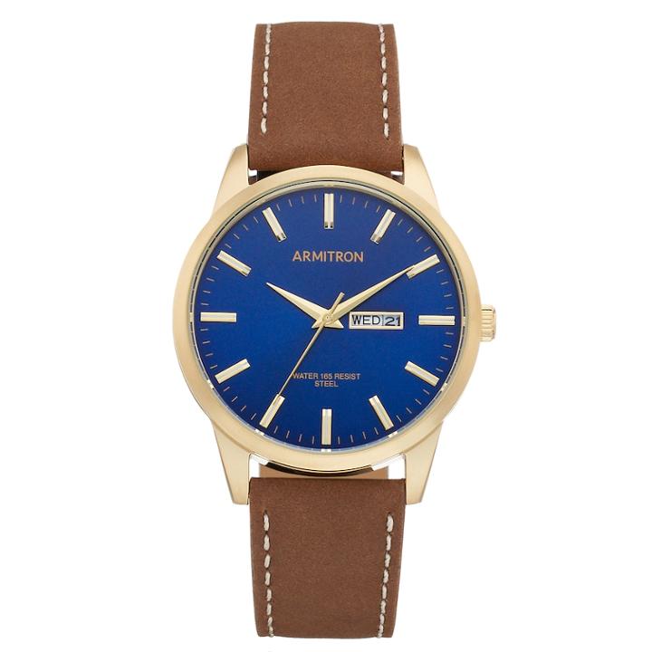 Armitron Men's Leather Watch - 20/5311nvgpbn, Size: Large, Brown