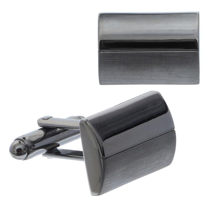 Men's Apt. 9&reg; Domed Gunmetal-tone Cuff Links, Med Grey