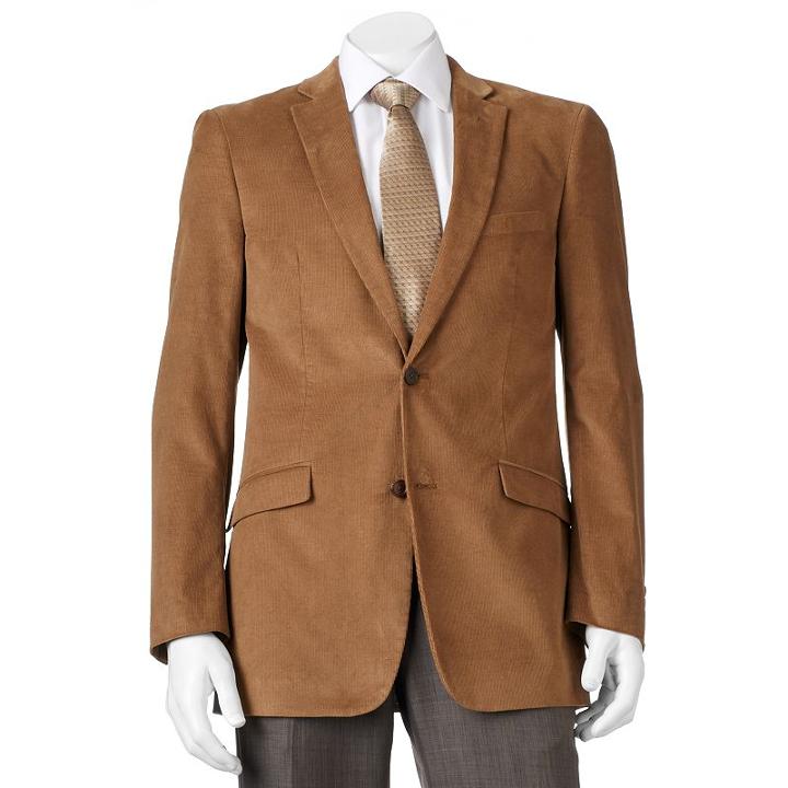 Men's Adolfo Slim-fit Wale Corduroy Sport Coat, Size: 46 - Regular, Lt Brown