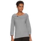 Petite Napa Valley Textured Marilyn Sweater, Women's, Size: Xl Petite, Dark Grey