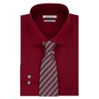 Men's Van Heusen Slim-fit Flex Collar Dress Shirt & Tie, Size: 19 35/6t, Med Red