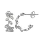 Primrose Sterling Silver Cubic Zirconia Vine Semi-hoop Earrings, Women's, White