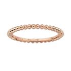 Stacks And Stones 18k Rose Gold Over Silver Bead Stack Ring, Women's, Size: 8, Pink