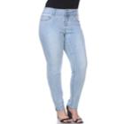 Plus Size White Mark High Rise Skinny Jeans, Women's, Size: 18 W, Light Blue