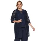Plus Size Maya Brooke Tank, Jacket & Pants Set, Women's, Size: 24w T/l, Blue (navy)