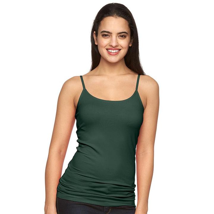Women's Apt. 9&reg; Solid Seamless Camisole, Size: L/xl, Green
