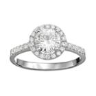 Forever Brilliant 1 1/3 Carat T.w. Lab-created Moissanite 14k White Gold Halo Ring, Women's, Size: 8