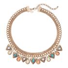 Gs By Gemma Simone Triangle & Teardrop Statement Necklace, Women's, Size: 19, Multicolor
