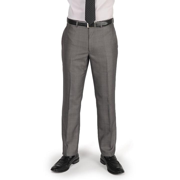 Men's Billy London Slim-fit Sharkskin Flat-front Charcoal (grey) Suit Pants, Size: 32x32
