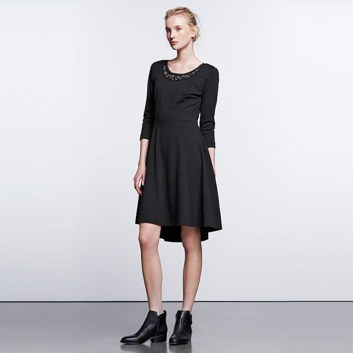 Petite Simply Vera Vera Wang Simply Noir Ponte High-low Dress, Women's, Size: M Petite, Black