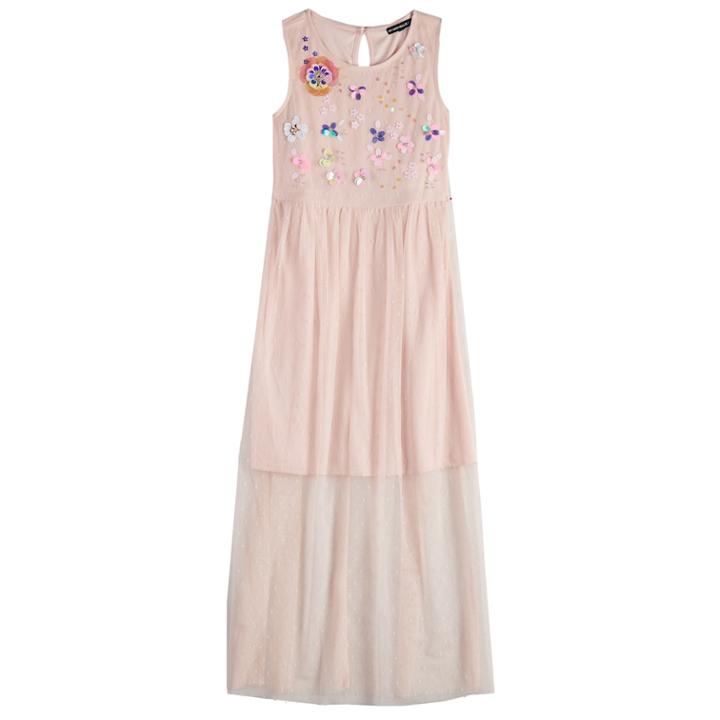 Girls 7-16 My Michelle Sequined Floral Bodice Maxi Dress, Size: 10, Med Pink