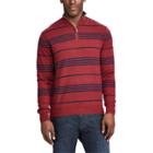 Men's Chaps Classic-fit Striped Quarter-zip Sweater, Size: Xl, Red