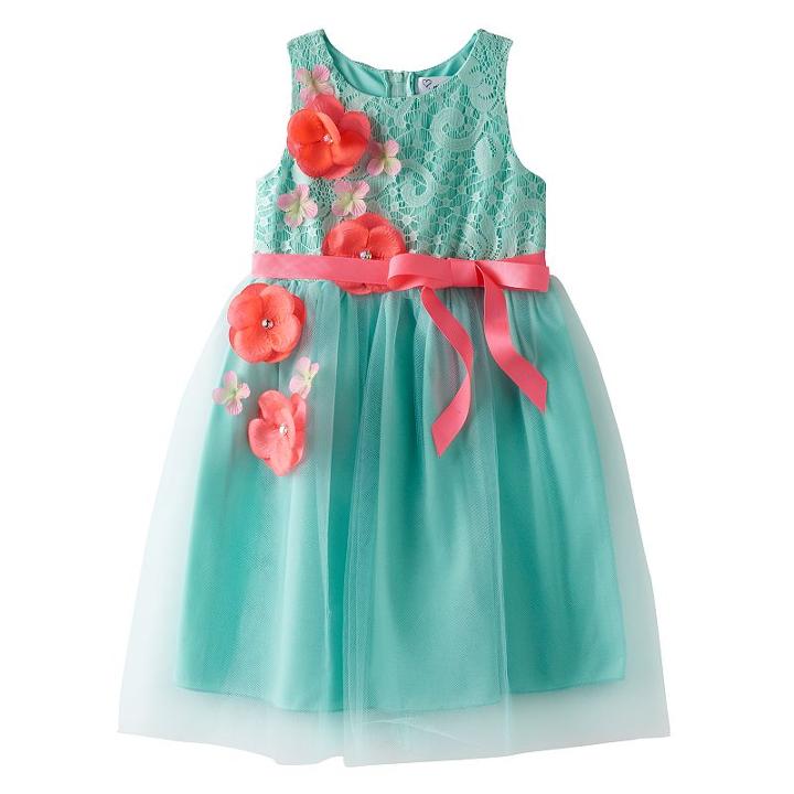 Girls 4-6x Emerald Sundae Floral Lace & Tulle Dress, Girl's, Size: 6x, Green Oth