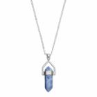 Healing Stone Silver Plated Vertical Sodalite Crystal Pendant Necklace, Women's, Size: 18, Blue