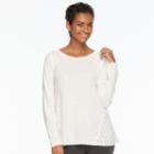 Women's Napa Valley Pointelle Scoopneck Sweater, Size: Medium, White