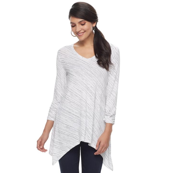 Women's Apt. 9® Shark-bite Hem Tunic, Size: Xl, White