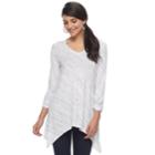 Women's Apt. 9&reg; Shark-bite Hem Tunic, Size: Xl, White