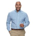 Big & Tall Izod Premium Essentials Classic-fit Stretch Button-down Shirt, Men's, Size: Xxl Tall, Blue