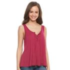 Juniors' So&reg; Lace-up Front Tank, Girl's, Size: Medium, Pink