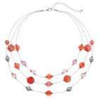 Peach Bead Multi Strand Illusion Necklace, Women's, Pink