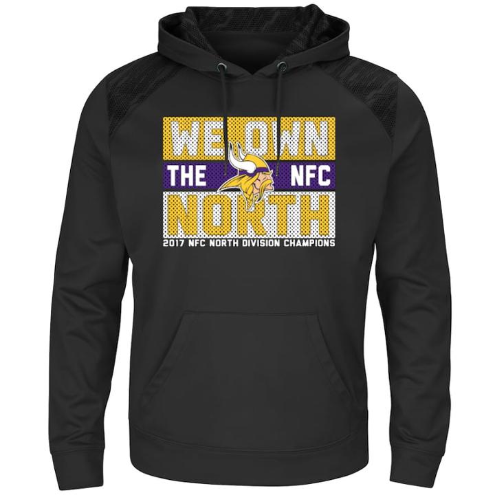 Men's Minnesota Vikings 2017 Nfc North Division Champions Armor Hoodie, Size: Xl, Oxford