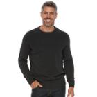 Big & Tall Croft & Barrow&reg; Classic-fit Textured Yoke Crewneck Sweater, Men's, Size: 2xb, Grey (charcoal)