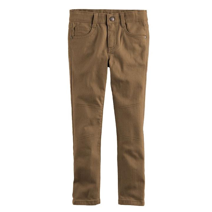 Boys 4-7x Sonoma Goods For Life&trade; Comfy Waist Twill Pants, Size: 5, Med Brown