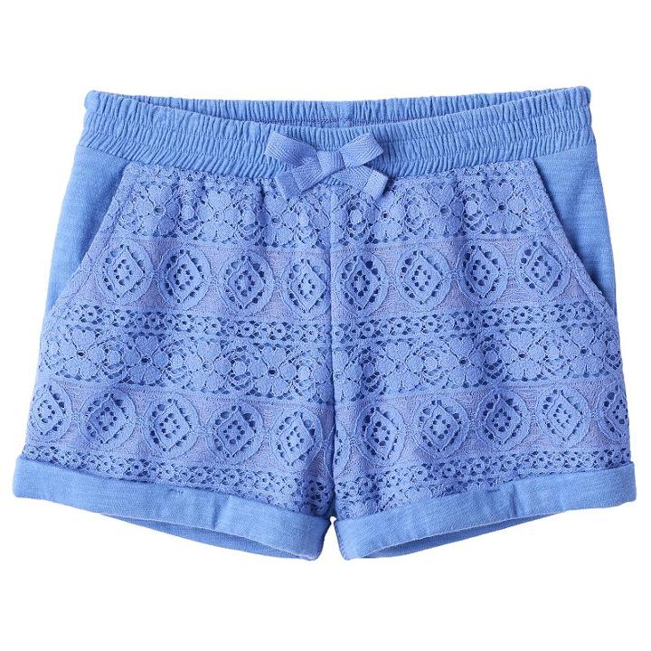 Girls 4-10 Jumping Beans&reg; Lace Front Shorts, Girl's, Size: 6, Blue (navy)