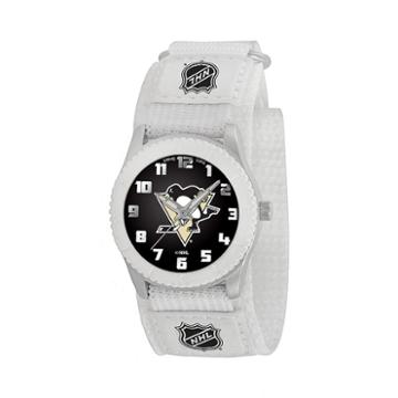 Game Time Rookie Series Pittsburgh Penguins Silver Tone Watch - Nhl-row-pit - Kids, Boy's, White