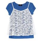 Girls 7-16 Iz Amy Byer Mock-layered Lace Tank Top Tee, Girl's, Size: Medium, Light Blue