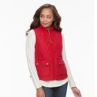 Petite Croft & Barrow&reg; Quilted Vest, Women's, Size: S Petite, Med Red