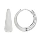 Silver Tone Nickel Free Hoop Earrings, Women's, Natural
