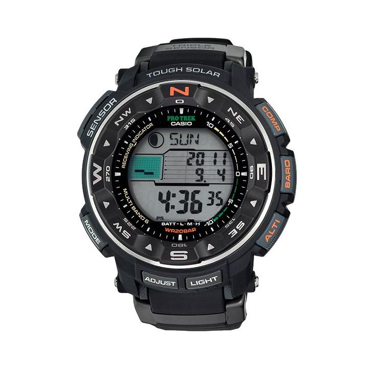 Casio Men's Pro Trek Atomic Solar Digital Chronograph Watch - Prw2500r-1cr, Black, Durable