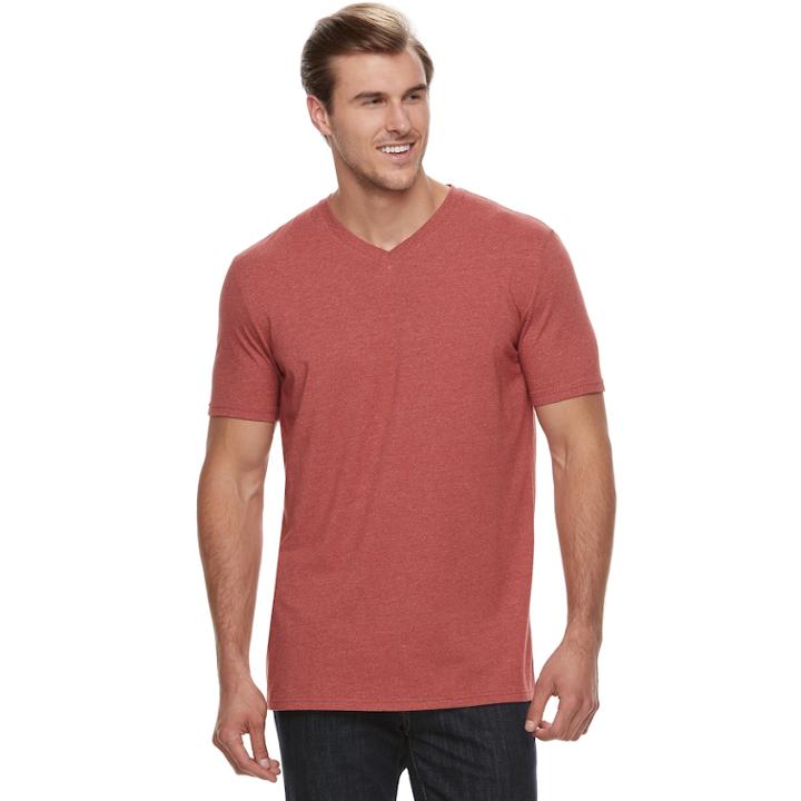 Big & Tall Sonoma Goods For Life&trade; Supersoft Stretch V-neck Tee, Men's, Size: 3xl Tall, Drk Orange