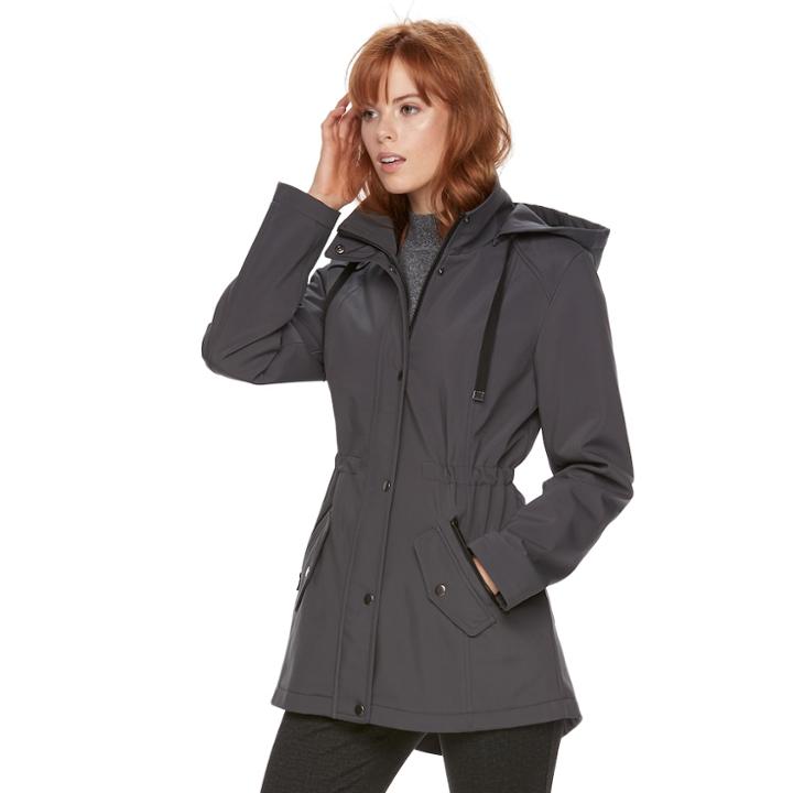 Women's Sebby Collection Soft Shell Anorak, Size: Large, Grey Other