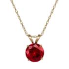 Everlasting Gold Lab-created Ruby 10k Gold Pendant Necklace, Women's, Red