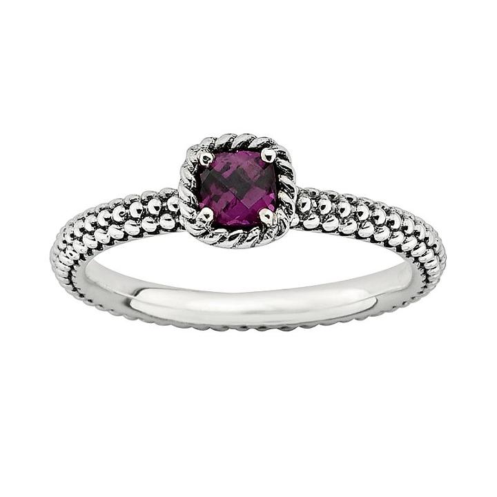 Stacks And Stones Sterling Silver Rhodolite Garnet Stack Ring, Women's, Size: 9, Red