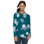 Women's Croft & Barrow&reg; Classic Crewneck Tee, Size: Xl, Med Blue
