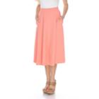 Women's White Mark Midi Skirt, Size: Small, Brt Orange