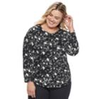 Plus Size Sonoma Goods For Life&trade; Essential Crewneck Tee, Women's, Size: 4xl, Black