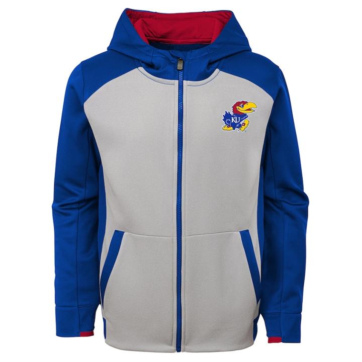Boys 8-20 Kansas Jayhawks Hi-tech Hoodie, Size: L 14-16, Grey