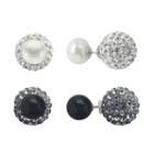 Pearlustre By Imperial Sterling Silver Onyx & Freshwater Cultured Pearl Front-back Stud Earring Set, Women's, White