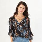 Women's Lc Lauren Conrad Flounce Top, Size: Small, Black
