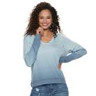Juniors' Mudd&reg; Lace-up Sweatshirt, Teens, Size: Large, Light Blue