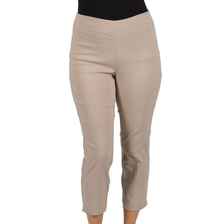 Women's Harve Benard Millennium Classic Fit Pull-on Crop Pants, Size: 8, Lt Beige